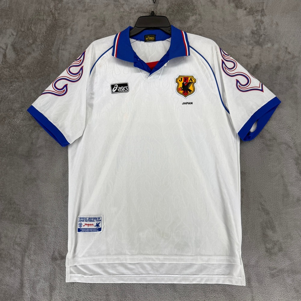 Japan Asics Jersey Mens 2XL 1998 Away White Flame Soccer JFA FIFA EUC
